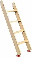 4 Step Bunk Bed Ladder with Hook Bracket and Non-Slip Feet, Indoor Loft Bed/Dormitory RV Wooden Step Ladder Loading 200kg/440lbs(Natural)