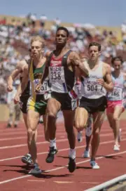 Steve Holman fom the USA running in the Men's 1500 metre race duri- Old Photo