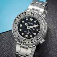 在飛比找momo購物網優惠-【SEIKO 精工】黑標 PROSPEX 鮪魚罐頭300米潛