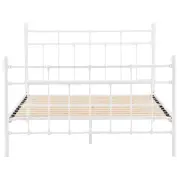 Gracy Double Bed Size Metal Frame Platform Mattress Base - White