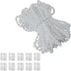 White Plastic Beaded Chain Cord for Roller Blinds 10 Meter Length Easy to Cut