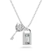 Solid 925 Sterling Silver Lock & Key Necklace