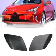 PAIR Black Front Side Bumper-Tow Hook Eye Cap Cover For 2016-2017 Toyota Prius