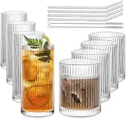 INSETLAN Ribbed Glassware