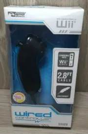 KMD Wii Wired Black Nunchuck Controller Lightweight W/ 2.8ft Cable