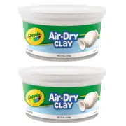 2PK Crayola 1.13kg Air Dry Clay Tub Kids/Children 6y+ Modelling Play Toy White