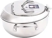 BEBEMOKO Household Frying Pot with Oil Strainer Thermometer Mini Deep Fryer for Induction Cookers Gas Stoves for Even Heat Cooking and Convenient Frying