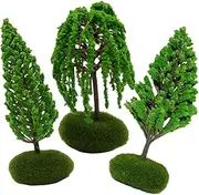 IWOWHERO 3pcs Miniature Simulation Plant Model Street Trees for Landscape Scenery Realistic Greenery Decor for Table Model Building for DIY Crafts
