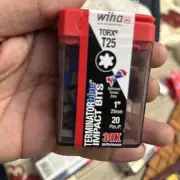 Wiha Terminator Blue Impact Bit Box - TORX T25 x 1” 20 Pcs. Sealed