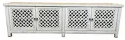 MF Raffles Recycled Elm Lattice 4 Door TV Unit
