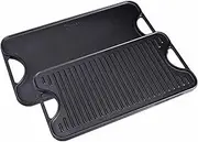 Victoria Enamelled Cast Iron Induction Grill Pan 47 x 25 cm Double-Sided for Fire, Grill, Oven, Vitro Ceramic, Gas, No Harmful Substances and PTFE