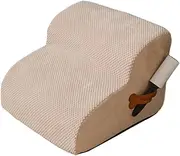 B Baosity Dog Stairs Pet Step 2 Step Pet Ramp with Washable Carpet Non Slip Dog Step Pet Stair for Dogs Injured Older Dogs Indoor Use, Beige