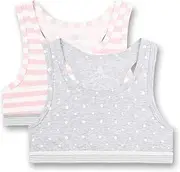 [Sanetta] Girls' Bustier im Doppelpack grau Sports Bra
