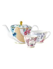 [Wedgwood] Butterfly Bloom Teapot Sugar & Creamer