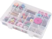 18 Grids Plastic Organizer Box with Dividers, Clear Compartment Container Stora