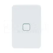Clipsal Iconic Series Vertical Switch, 1 Gang, 1/2 Way, 10AX, 250V, Vivid White - 3041VA-VW