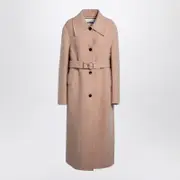 [Jil Sander] Pink Granite Wool Coat 34 FR Pink