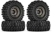 INJORA Black Coating Brass 1.0 Beadlock Wheel Tires Set for Axial SCX24 AX24 TRX4M FCX24 Upgrade 1/24 1/18 RC Crawler Car