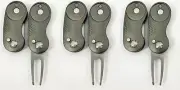 3 GRAY Magnetic GOLF SWITCHBLADE DIVOT REPAIR TOOL BULK LOT