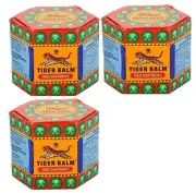 3 Bottles x Tiger Balm Red Ointment 21g Each Ayurvedic Pain Relieve Balm