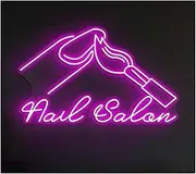 Sign Lamp "Nail Salon"Neon Sign Nail Polish Shop Wall Decor Business Shop Window Display Open Make Your Storemore Shiny 38cm(E)
