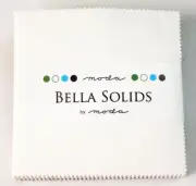 Moda Charm Pack - BELLA WHITE SOLIDS - 100% Patchwork Cotton Fabric