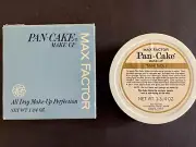 MAX FACTOR PAN-CAKE Make-Up Tan No. 1 VINTAGE All Day Make-Up Perfection NIB