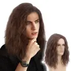 Handsome Man Long Hair Synthetic Wig Young Natural Party Cosplay Rockstar Toupee