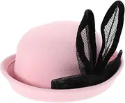 [Healeved] Easter Bunny Ear Bucket Hat for Cute Woolen Fisherman Cap Warm Comfortable for Outdoor Summer Travel Hiking Beach Adorable Newborn Hat Pink