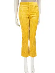 Yellow Corduroy Slim Trousers