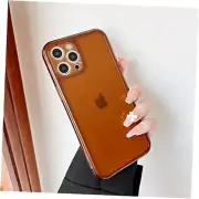 Case for iPhone 13 Pro 6.1 inch,Clear Soft Silicone Bumper Protective Brown