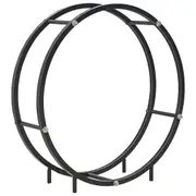 Firewood Rack Black 70x20x70 cm Steel vidaXL