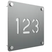 ProtectorAl 280 x 280mm Palladium Silver Aluminium Cut Through Custom House Sign
