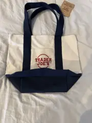 Trader Joe's Mini Canvas Tote Bag - Navy Blue, Red, Or Yellow NWT
