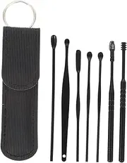 Beatifufu 1 Set Multipurpose Ear Cleaning Tools Ear Wax Removal Kit with Travel Case Portable and Easy to Clean Removal Tools Black