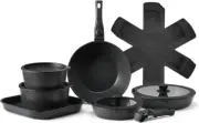 17 Piece Pots and Pans Set, Granite Nonstick Detachable Handle Cookware, Space S