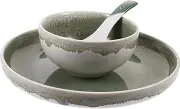 CHICAMPERA 1 Set Ceramic Dinnerware Set Single Person Tableware Kit High Temperature Fired Unique Textured Design Dishwasher Safe for Camping and Home Use