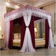 Bed Canopy Double-Layer Mosquito Net, 4-bar Support Bed Canopy, 2m High Dust-Proof Bed Curtain (Color : Style 5, Size : 180x200x200cm)