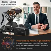 Video Microphone with Shock Mount Professional Super Cardioid Camera Microphone