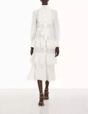 NWT Zimmermann Kaleidoscope Lace Ruffle Silk Dress Size 3