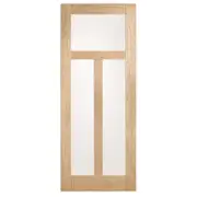 Corinthian Moda Translucent Glass White Oak Internal Door AMODG6 - 620mm x 2040mm x 35mm