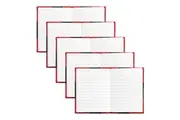 5pc Spirax Casebound A7 Hardcovered Notebook Pocket Writing Stationery Black Red