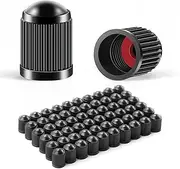 JUSTTOP Car Tire Valve Caps,60 pcs Plastic Valve Stem Caps with O Rubber Seal,Universal for Cars,SUVs,Bike and Bicycle,Trucks,Motorcycles,Car Accessories-Black