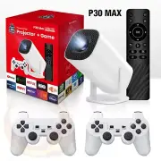 P30 Max 4K Ultra HD Projector 3D Gaming 2 Wireless Controllers Remote Streaming