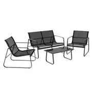 Gardeon Outdoor Sofa Set Lounge Setting Textilene Table and Chairs Garden Patio Furniture