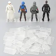 FIGURESLAB Star Was Black Series 6 inch Action Figure Stand, 1/12 Clear Toy Figuras Support Display Feet Stands with Peg, Figures Organizer Bases Holder Accessories - Multi-Pegs - Square - 32Packs