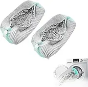 Uandhome 2 pcs Shoe Cleaning Bag,Shoe Washing Machine Bag,Shoe Cleaning Laundry,Reusable Shoe Washing Bag,Versatile Shoe Laundry Bag for Shoes,Sneakers,Trainers,Tennis Shoes,Slippers (Grey)