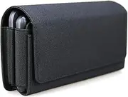 Horizontal Dual Phone Holster Pouch Case for 2 Phones, Nylon Double Decker Belt Clip Case for iPhone 11 Pro Max/Xs Max/8 Plus, Samusng Note 8/9/10 Plus, Galaxy S9 Plus/S10 Plus with Thin Case