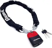 RADIKAL RK4120 Motorcycle Chain Lock Cemented Steel, ø0.39in, 3.93ft Long, 2X Link System, Anti-Scratch, High Security Padlock for Garage Security Anchor, Scooter, Electric Bicycle, Containers, Gates