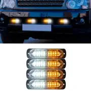 4X 10 LED Lights Strobe Emergency Bar Flashing Hazard Warning Beacon Amber White (for: Renault)